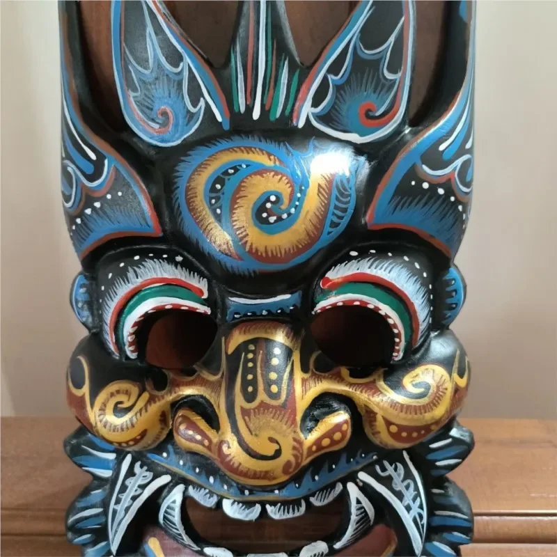 Nuo Opera Mask Wooden Carving Decoration Pendant Travel Photography Stage Performance Prop Chinese Style Pure Handmade Mask ZJ39 - view 2