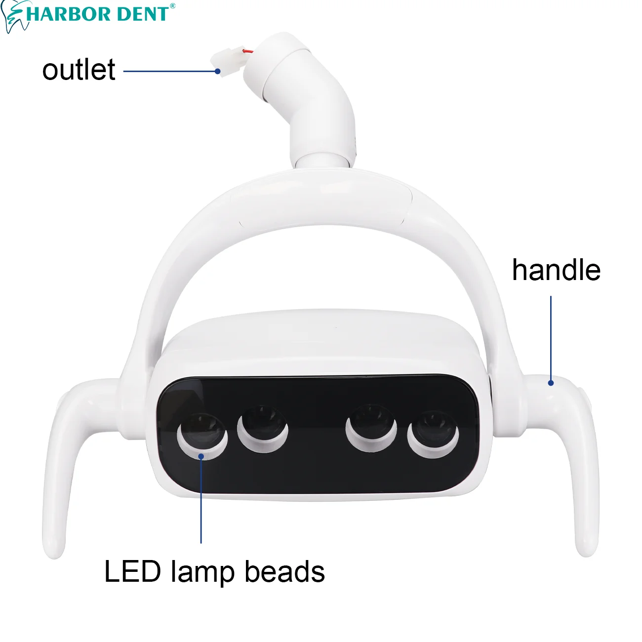 مصباح LED حثي بدون ظلال للأسنان ، تشغيل عن طريق الفم ، ضوء حساس ، كرسي زراعة الأسنان ، ضوء بارد ، عيادة طبيب أسنان ، 4LED