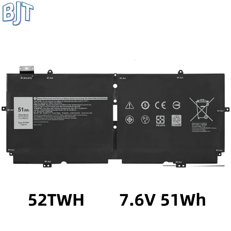 

7.6V 51Wh New Laptop Battery 52TWH For DELL XPS 13 7390 2-in-1 Series Notebook P103G P103G001 P103G002 MM6M8 0MM6M8 XX3T7 6Cell