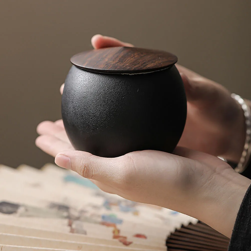 

Round Ceramic Tea Jar Kitchen Storage Airtight Food Storage Canister Cookie Container Ceramic Tea Jar Kitchen Salt Can