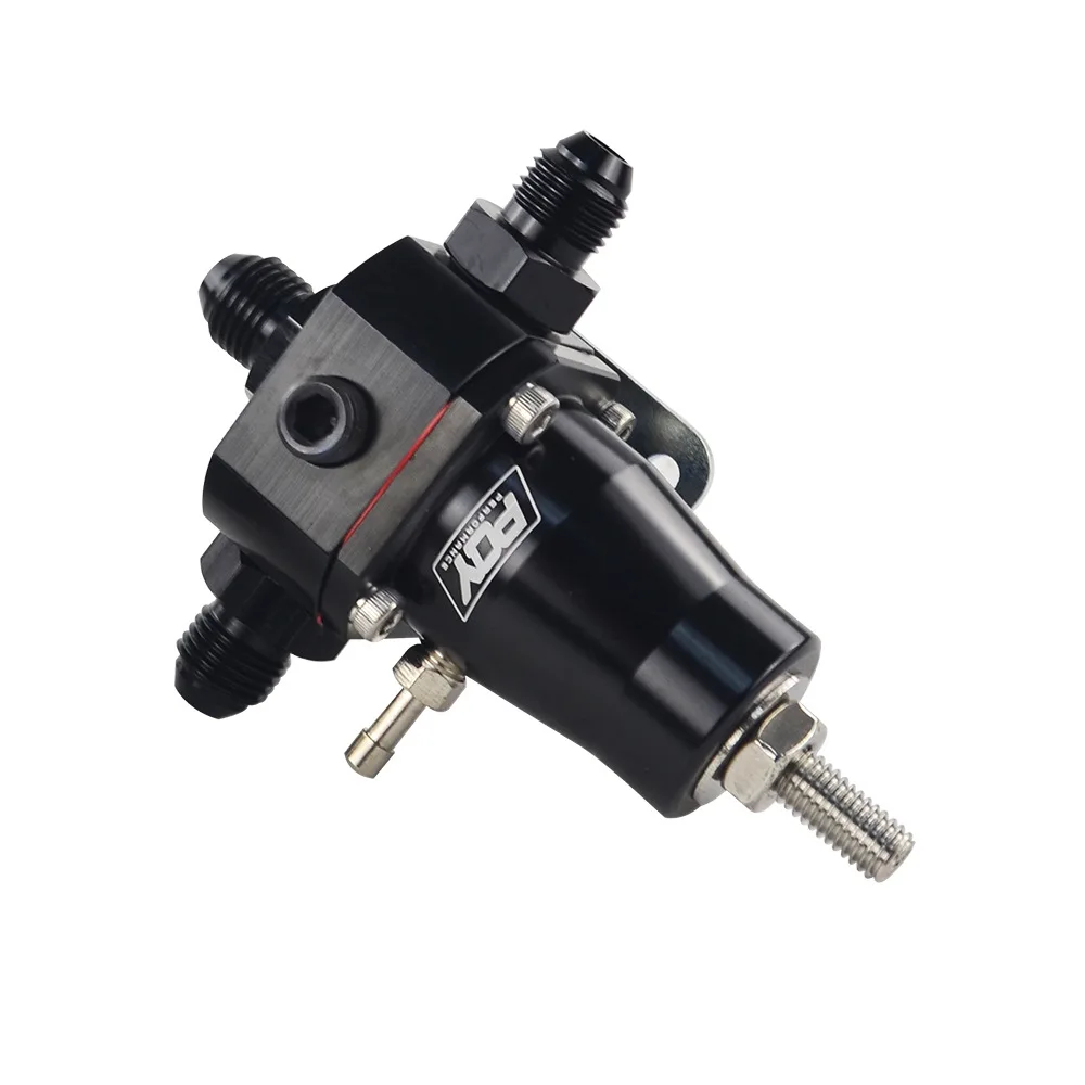 Universal 30-70PSI Adjustable Aluminum Fuel Pressure Regulator Kit With Pressure Gauge 3 AN6 Fitting 3 Washers For Auto Car Moto