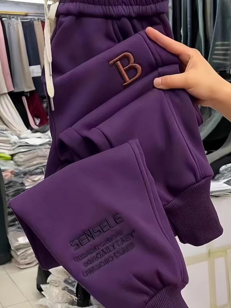 Casual Cotton Embroidered Sport Pants Women's Harlan Trousers Spring Autumn Fashion Loose Fit Small Size Cuffed Harlan Pants