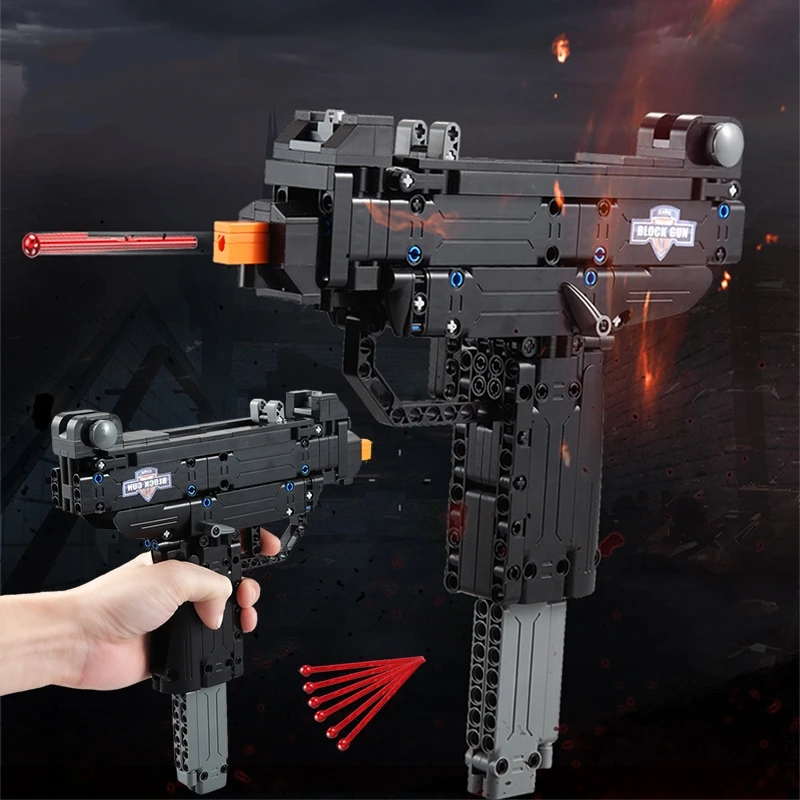 City Technical Police Military Weapon Hand-held Submachine Gun UZI Building Blocks For Model Brick Toy for Kids Christmas Gifts