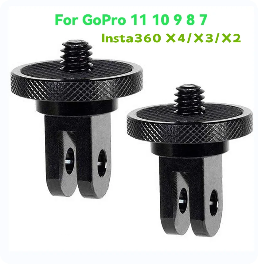 1/4 Inch Screw Tripod Adapter 360 Rotating Mount Holder For Go Pro 13 12 11 10 9 8 Insta360 One  X3 X4 X5 DJI Camera Accessories