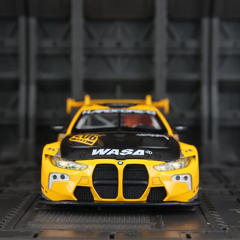 

Модель автомобиля из сплава CCA 1:24 Audi R8 LMS WASA BMW M4 GT3 WASA, раллийный автомобиль с имитацией звука и функций освещения.