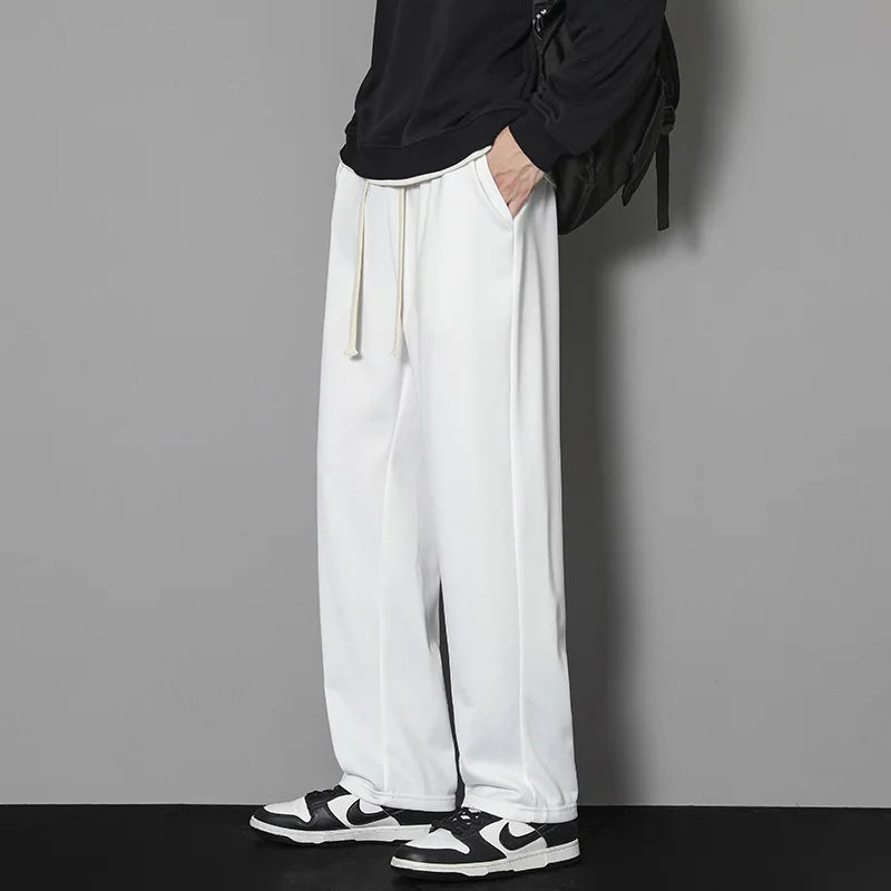 

Свободные легкие повседневные модные спортивные штаны, новые мужские прямые весенне-осенние классические брюки, спортивные брюки для активного бега, высокоэластичные брюки