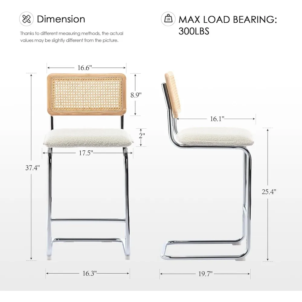 Barhocker 4er-Set, 26 ''Rattan Barhocker, freitragende Theken hocker, Bar stühle