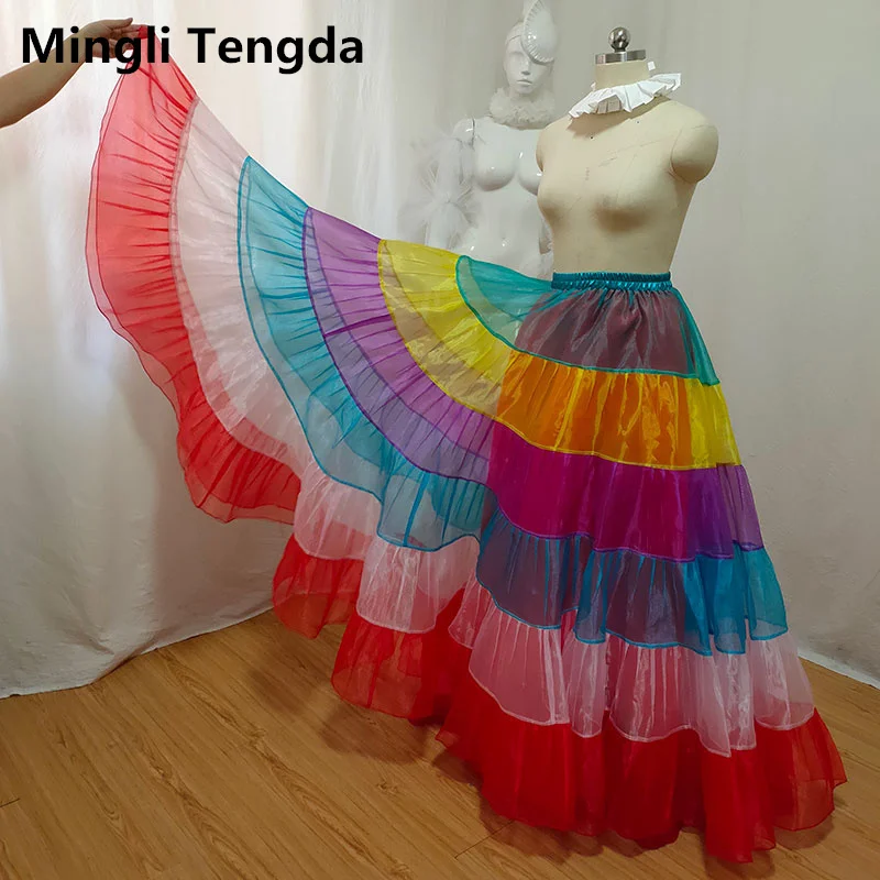 

Mingli Tengda Organza Colorful Skirt Bride Petticoat Under Petticoats For Wedding Dress Elegant TUTU Elastic Waist Custom Made