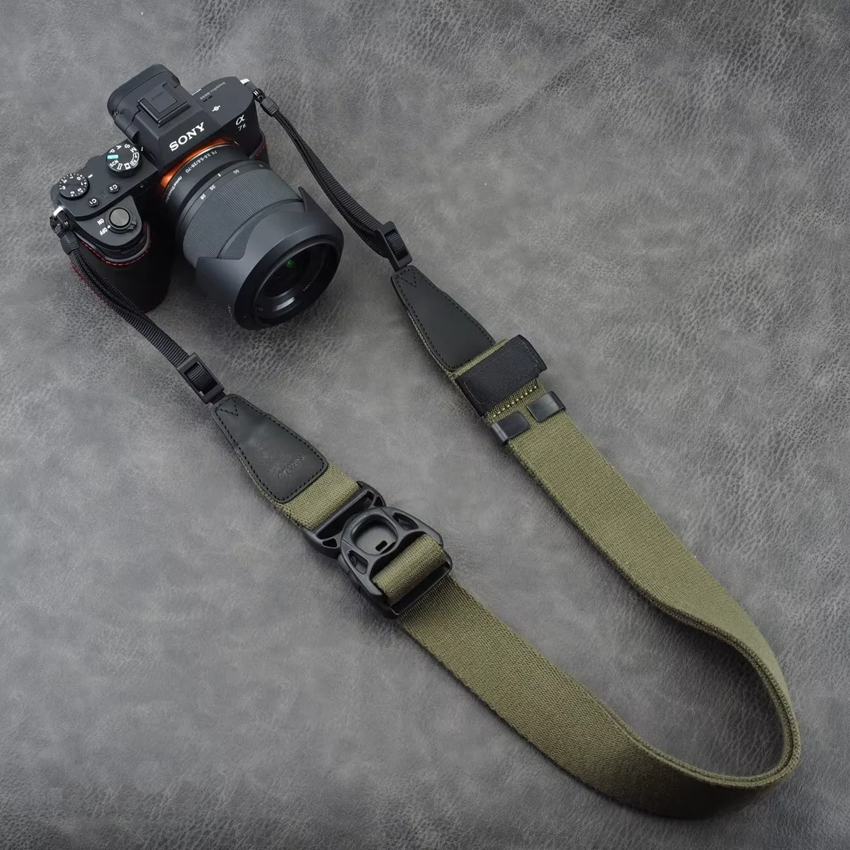 Camera Strap Cotton Fabric 3.8cm Width Adjustable 95-128cm Length Universal Hole Type Shoulder Cross-body Sling for DSLR Sony