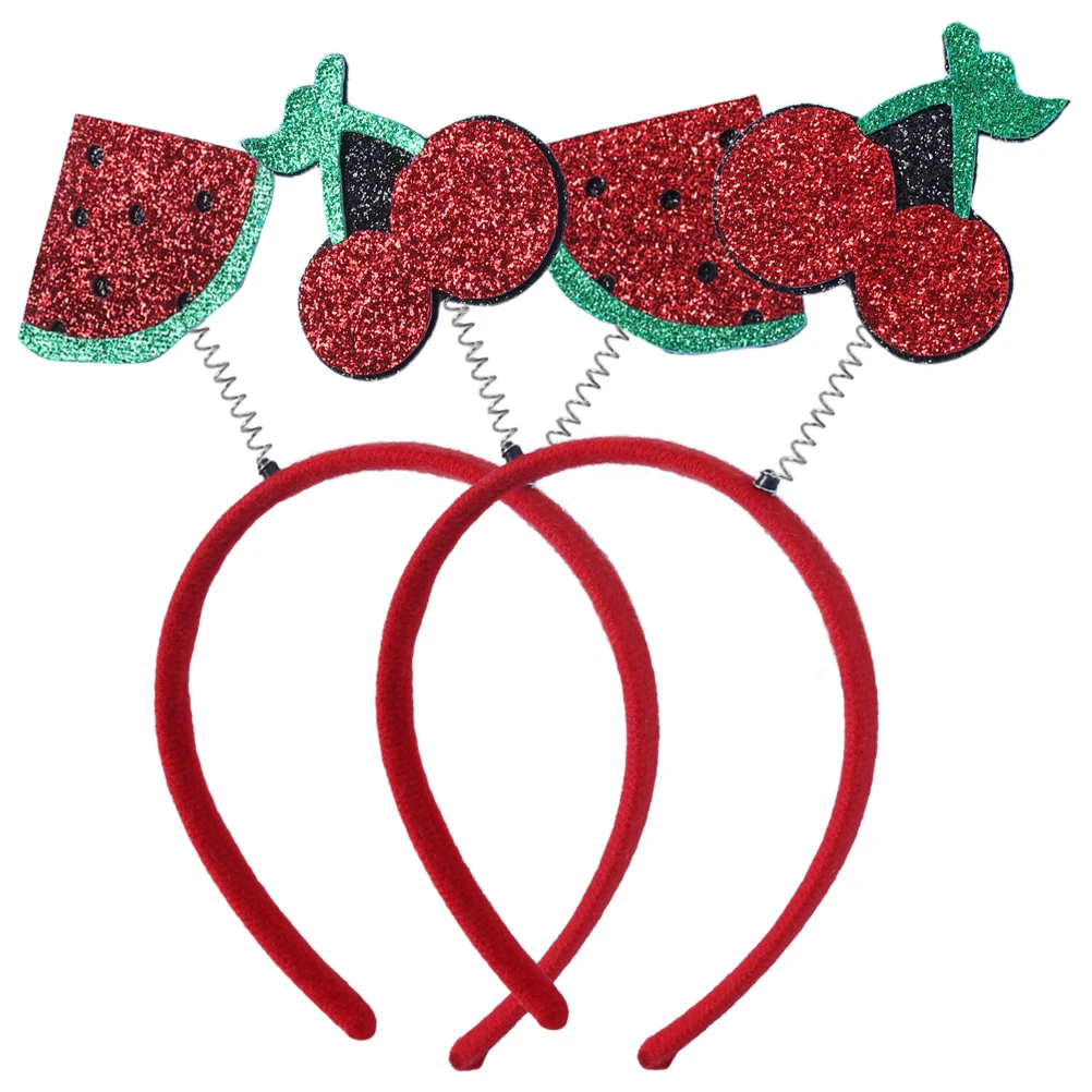 

2pcs Fruit Headband Watermelon Cherry Three-dimensional Kids Party Children Hair Accessories Realistic Elastic Fit