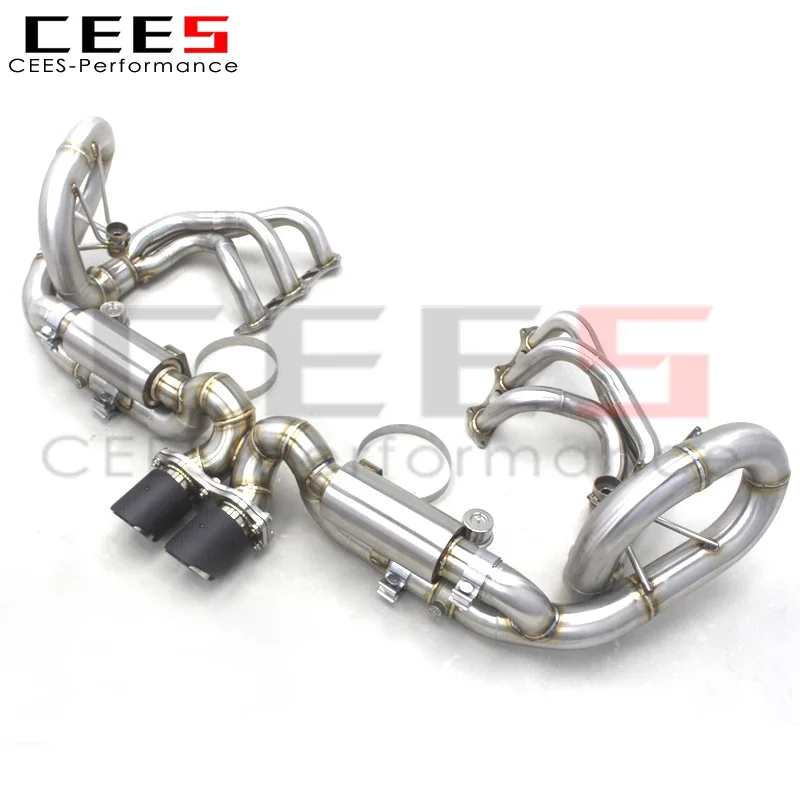 CEES SS304 Valved Sport Muffler Exhaust System For Porsche 911 991/991.1 GT3 4.0 2015-201 Engine Parts Racing Exhaust Manifold