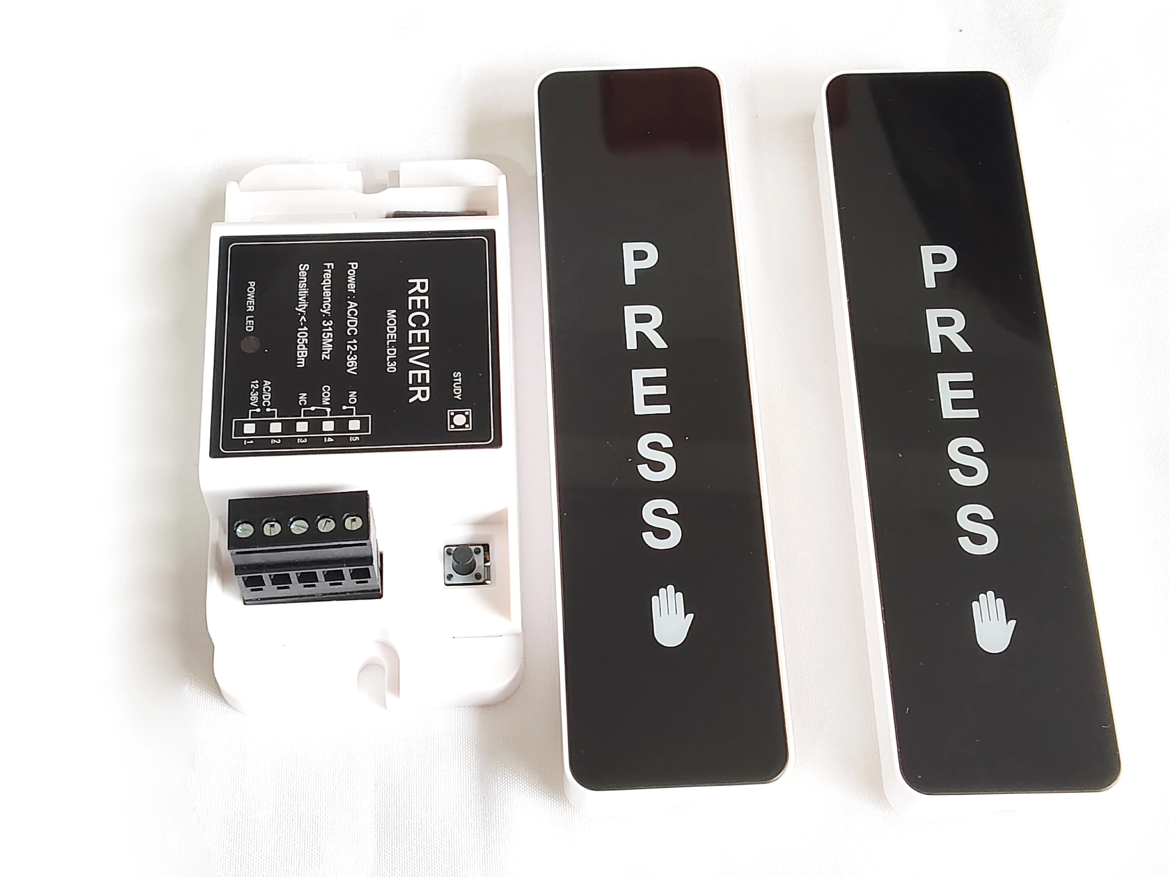 315MHz Wireless battery power push exit button switch touch switch for office automatic sliding door gate opener door lock bolt