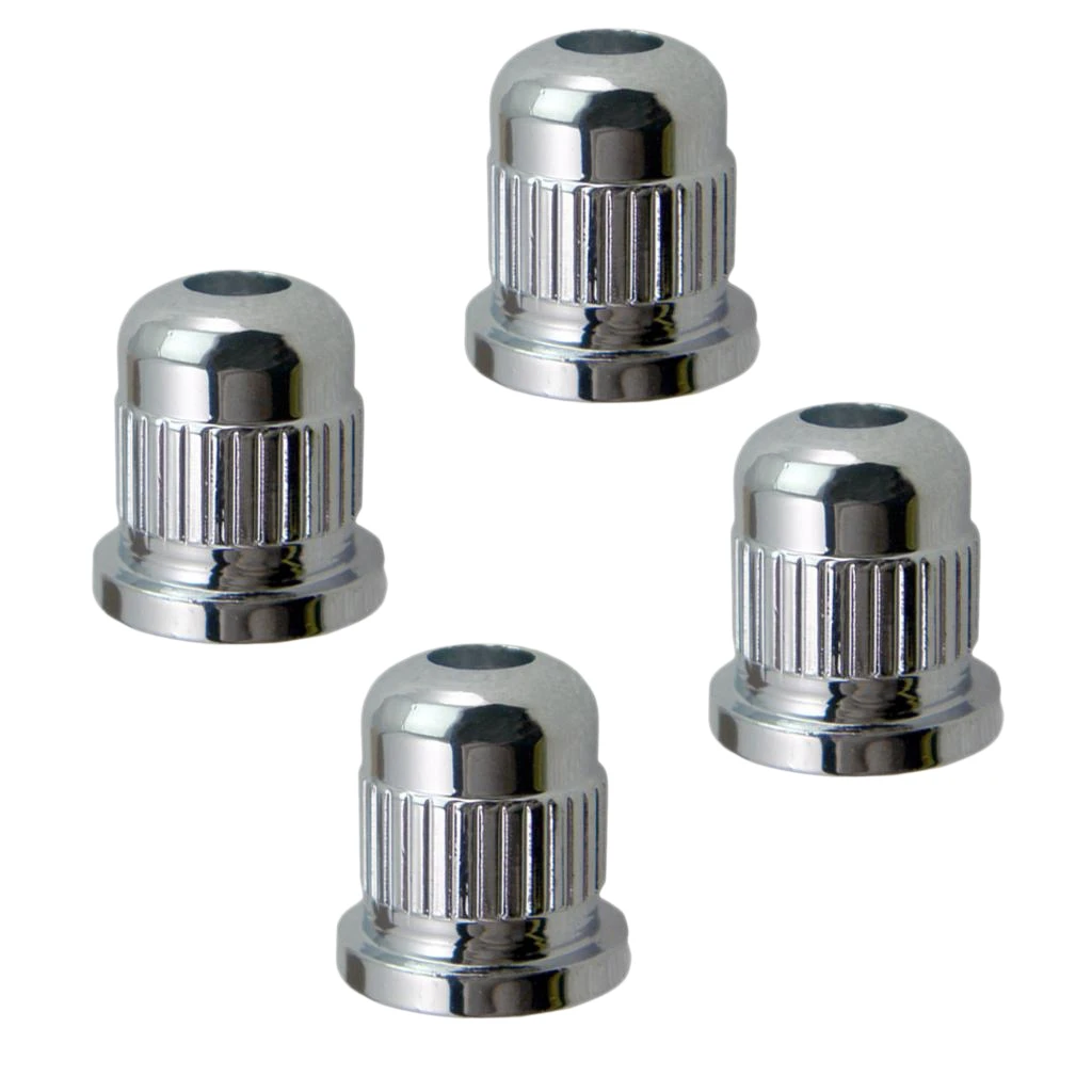 4 Pcs Electric Bass Guitar String Mounting Ferrules Bushing for Universal Bass Body,Silver