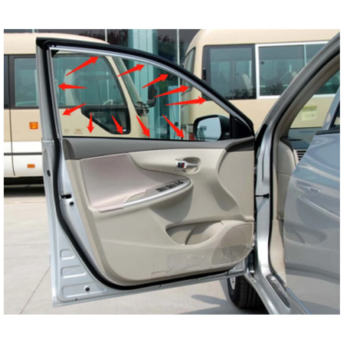 8151-12211 Front Left Door Glass Run Weatherstrip Seal Fit for Toyota Corolla ZZE122 ZRE120 2004 2005 2006 2007 2008 2009-2013