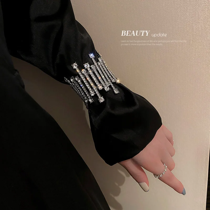 

Fashion Geometric Zircon Crystal Bracelet For Women Adjustable Elasticity Bracelets Party Jewelry Gifts