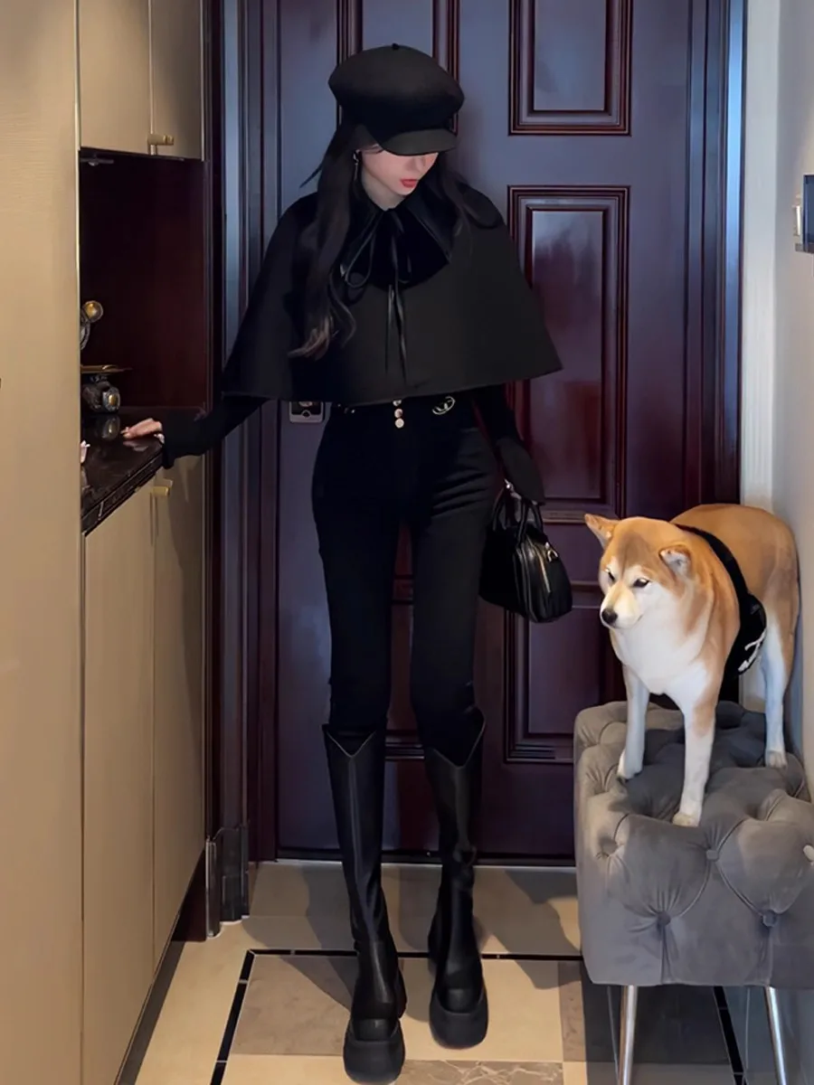 

Ретро-роскошное шерстяное пальто с поясом и воротником-стойкой, осенне-зимняя женская универсальная верхняя одежда