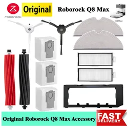 Roborock Q8 Max + 액세서리 DuoRoller 메인 브러시 걸레 천, HEPA 필터 사이드 브러시 커버, Q8 Max 부품 더스트 백