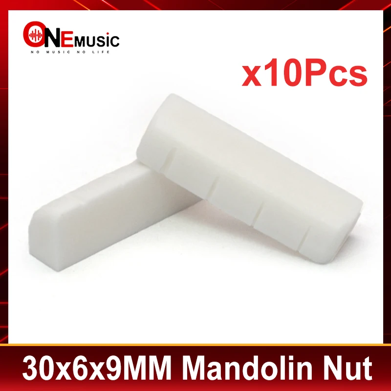 10Pcs Real Bone Nut for Mandolin 30x6x9MM R400 Spacing 7MM Mandolin Nut Parts for Mandolin