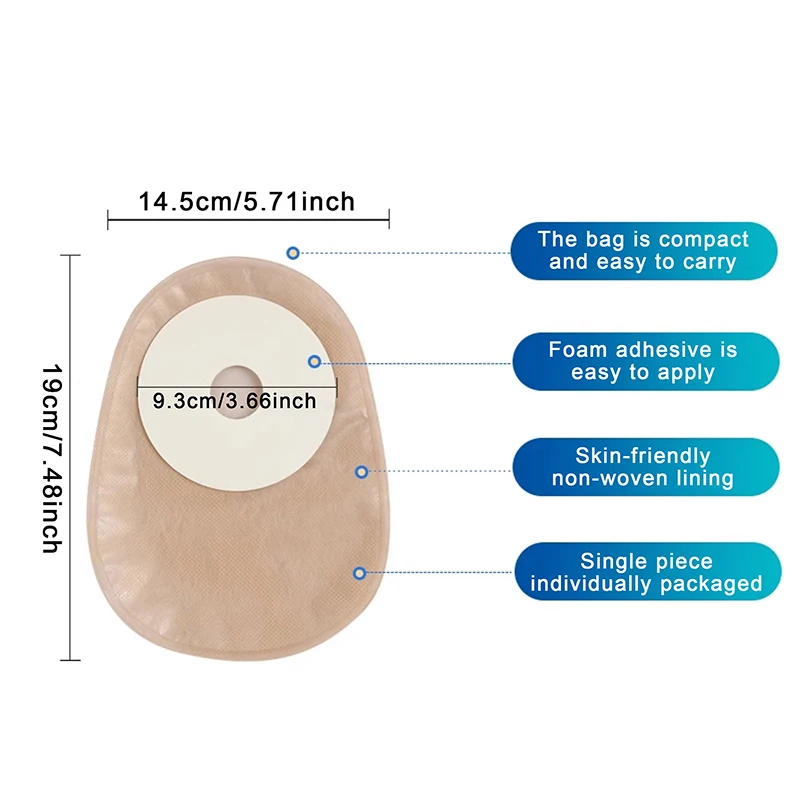 1/10 قطعة كيس فغر القولون، كيس فغرة من قطعة واحدة للاستعمال مرة واحدة، حقيبة مقعد مغلقة، حقيبة مقعد أنوركتال لاصقة للاستعمال مرة واحدة، العناية بالفغرة #6