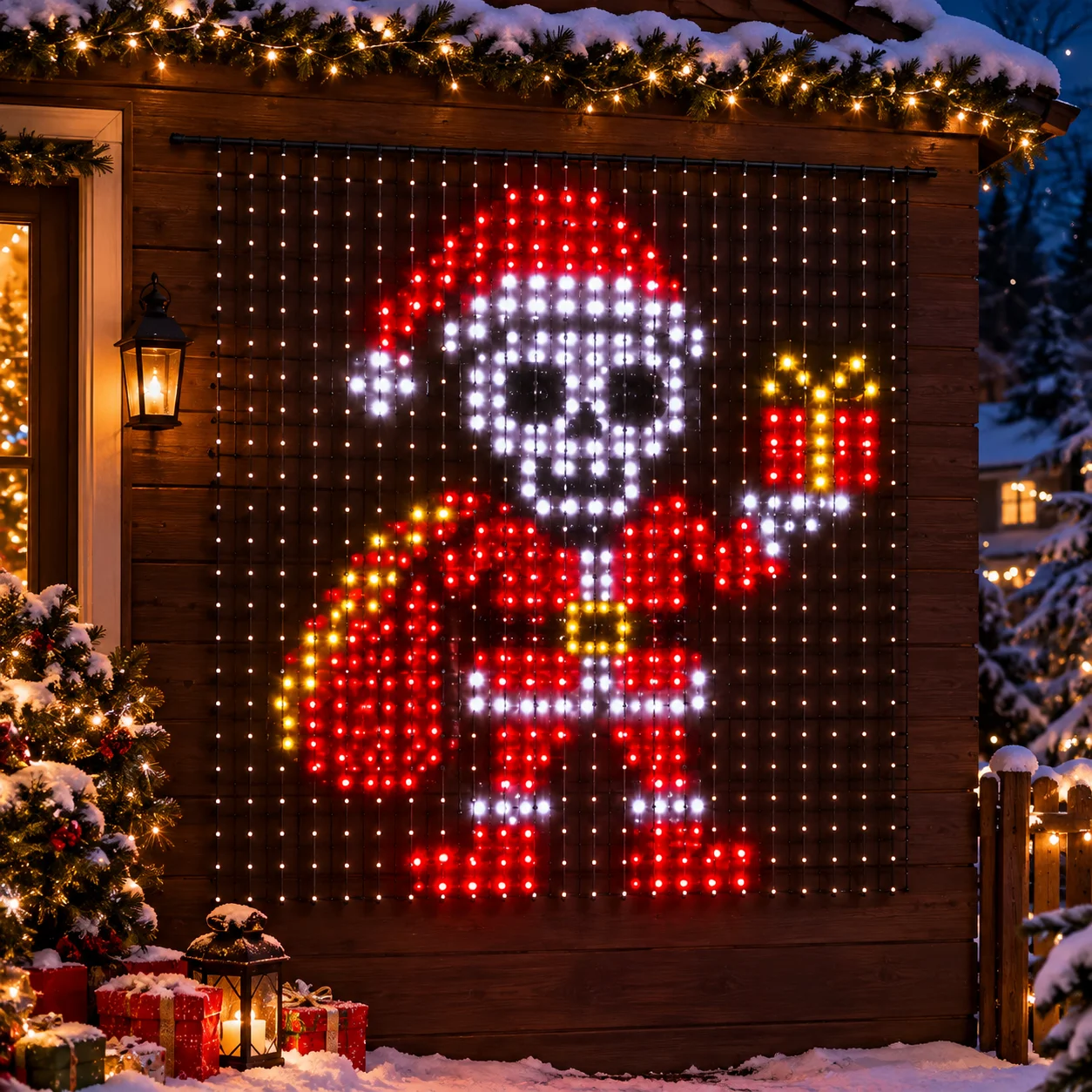 Custom Novelty Curtain Lights Set Christmas Pixel Panel Photo Display Smart LED App for Window Wall Home Decoration