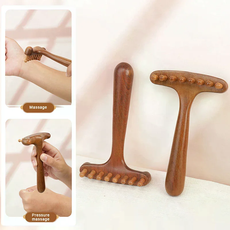 1 pçs portátil sândalo gua sha massagem escova cabeça pescoço abdominal perna corpo meridiano massageador terapia de madeira ferramentas de massagem