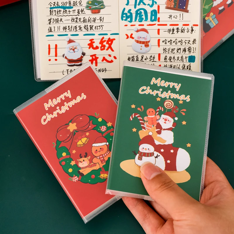 Cartone animato carino A7 Libro tascabile di Natale Mini blocco note creativo Blocco note per studenti di moda Forniture per ufficio Regali di cancelleria per studenti