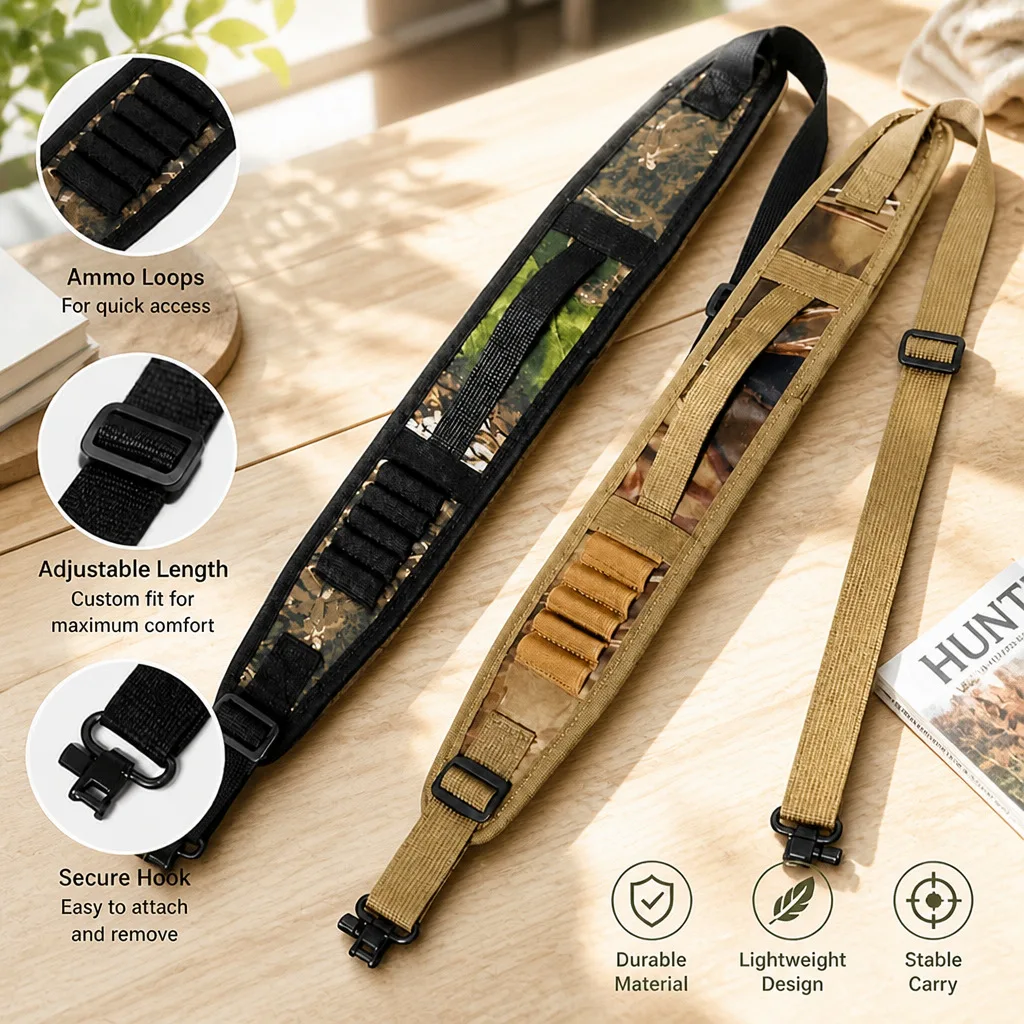 New Tactical Two Point Quick Release Hunting Gun Sling Widened Thickened Outdoor Carrying Strap For Hunting Shooting Activities