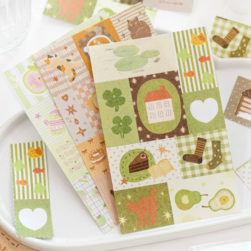 Twilight Patchwork Sticky Notes, Dream Garden Series, Patchwork Ins Wind Handbook, Message  Diy Material Memo Pad Sticky Notes