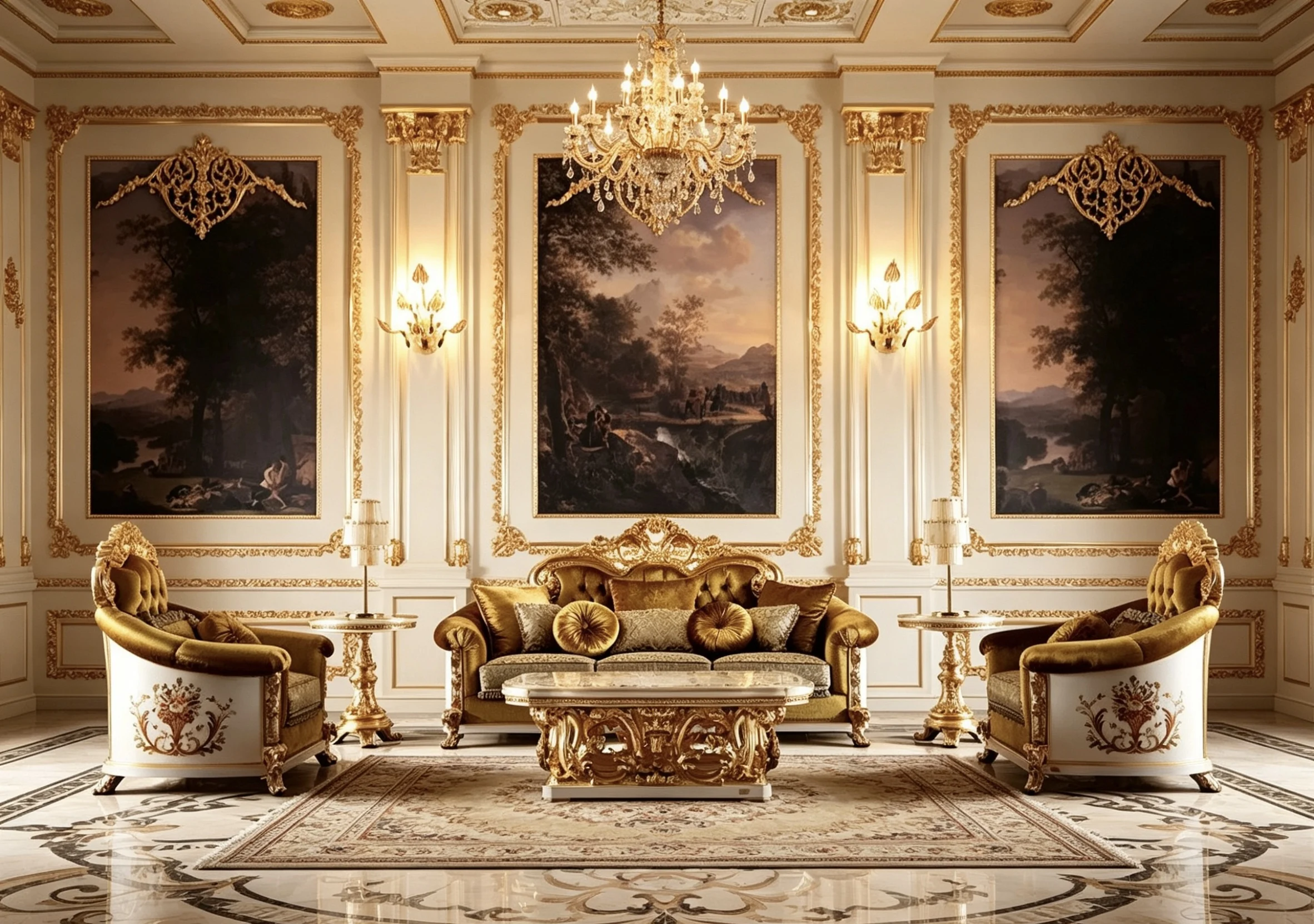 #Direct Selling Modern Solid Wood Semicircular Fabric Covered Sponge Filled Luxury Sofa Set French American Design Living Room