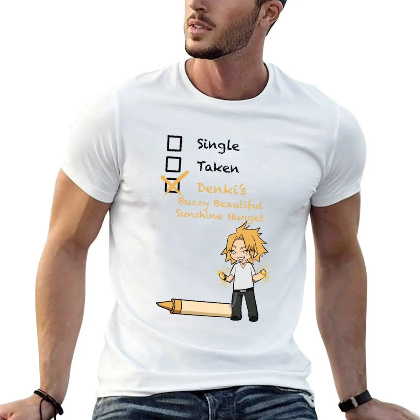 Camiseta Denki's Buzzy Beautiful Sunshine Nugget com estampas, camiseta masculina de algodão