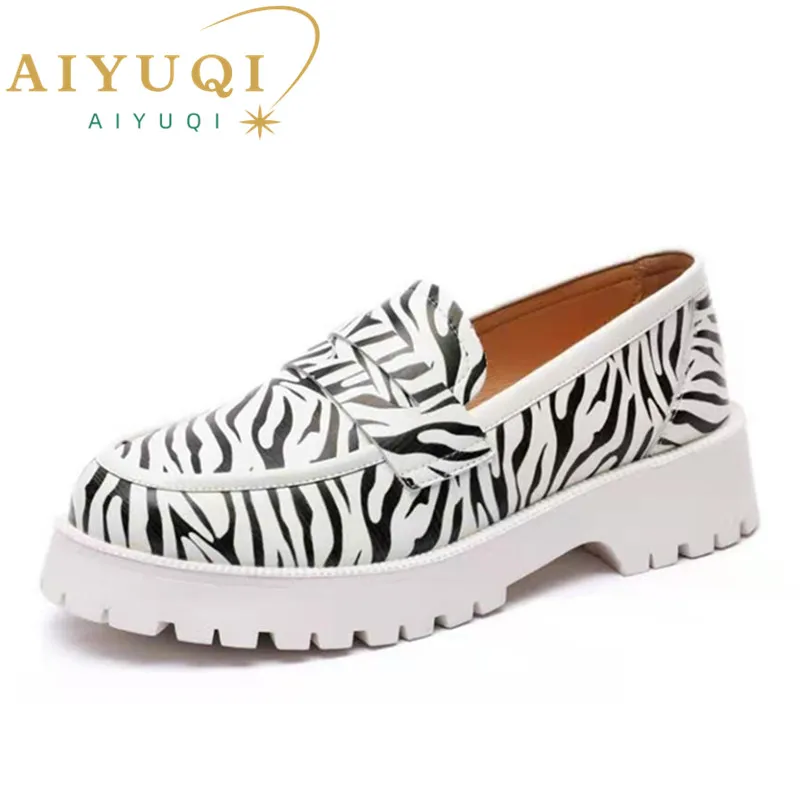 AIYUQI Shoes Women Spring 2024 New Genuine Leather Loafers Girls Fashion British Style Student Shoes Women