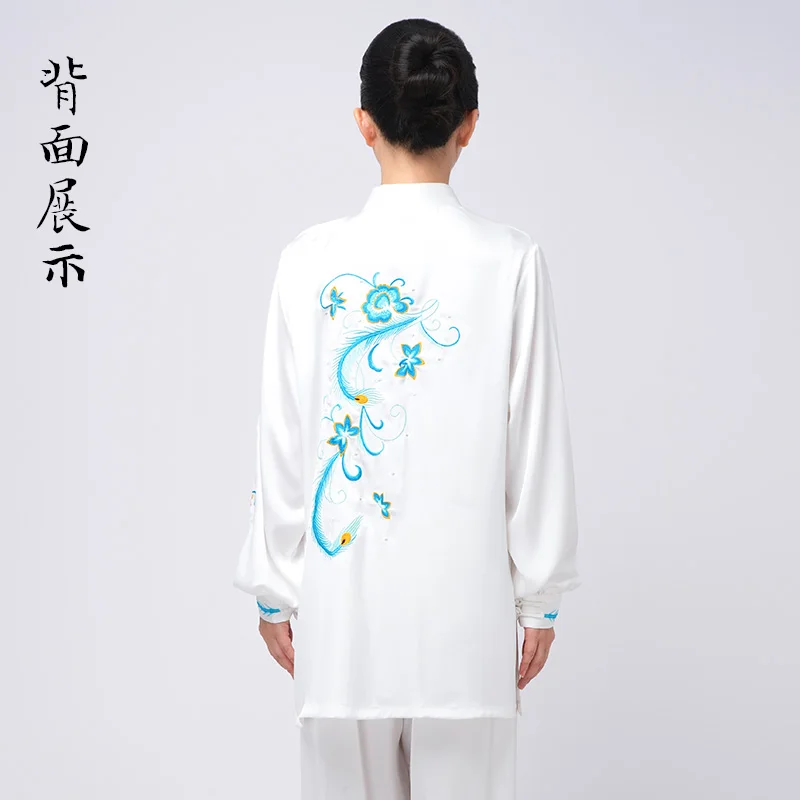 2025 Women's Tai Chi Suit for Competition & Performance, Acetate Satin Baduanjin Uniform, Unisex Wushu Training Top