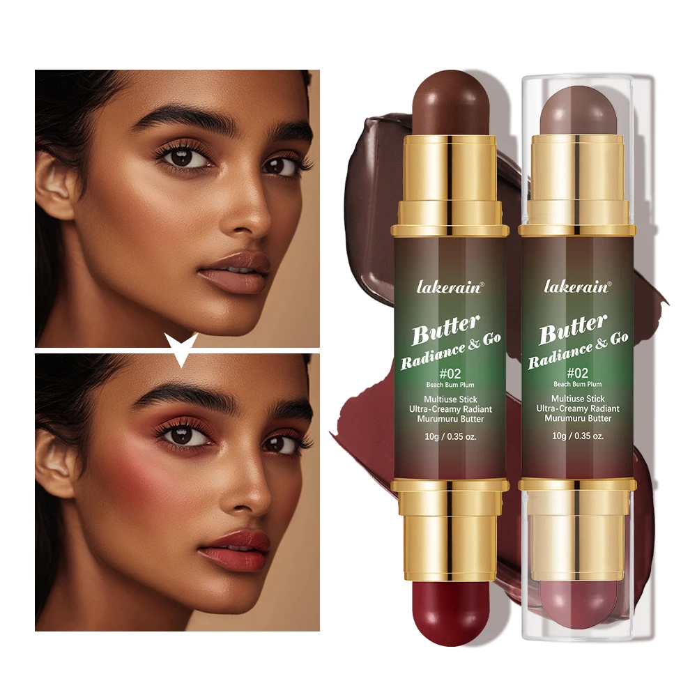 Glow And Go-rubor bronceador de doble cabeza para médicos, palo multiusos, mantequilla, para labios, ojos, mejillas, aleta mate y radiante de larga duración