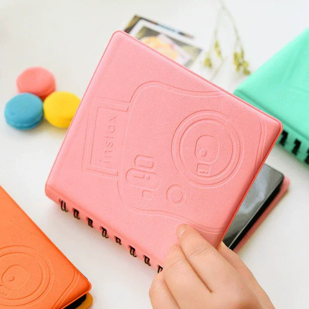 Album of Photocard Double Grid Insert Fashionable Mini Card book Album Coil Minimalist Collection Book 3-inch 60 Photos Album