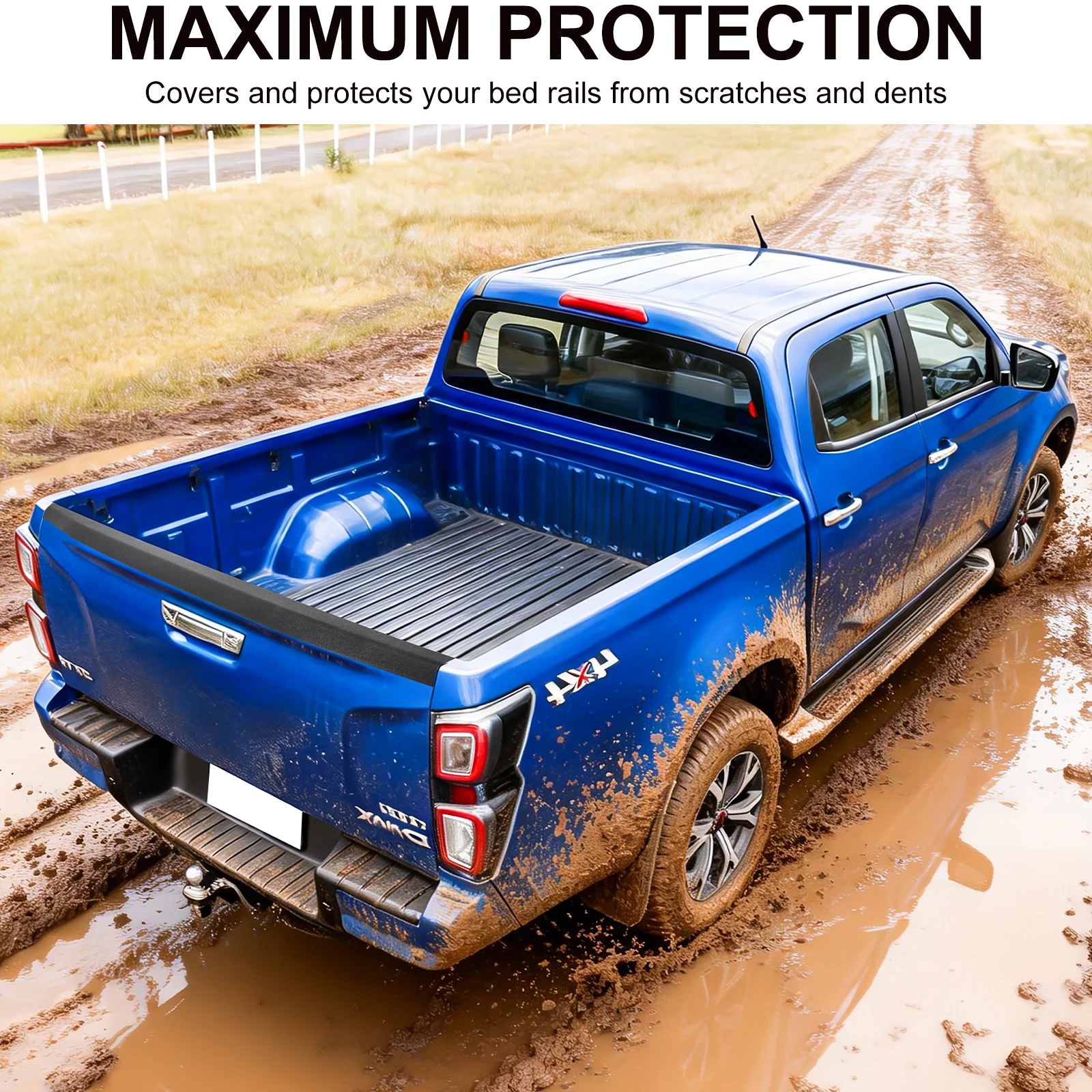 Tailgate Cover Matte Black Rear Gate Protector Cap Trim For ISUZU D-MAX 2021 2022 2023 years Auto Part Car Styling Accessories