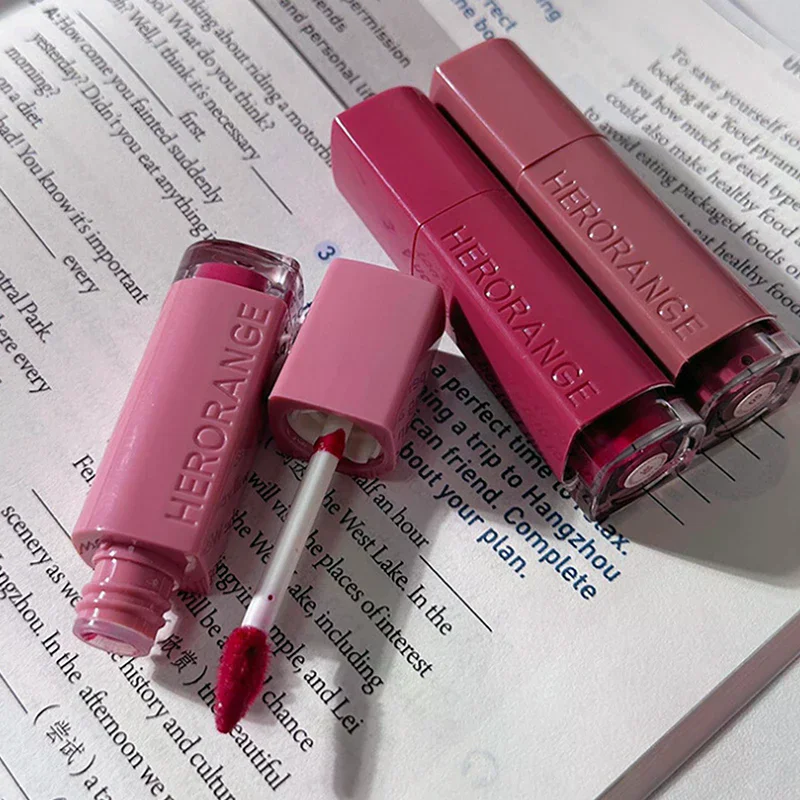 ลิปกลอส HERORANGE แบบกระจก ฉ่ำวาว ติดทนนาน ชุ่มชื้น กันน้ำ ลิปสติกเนื้อลิควิด สีแดงเซ็กซี่ เครื่องสำอาง