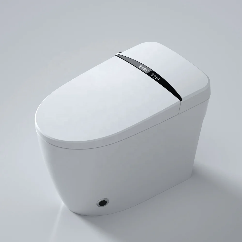 Modern Full-Function One-Piece Ceramic Automatic Smart Toilet with Remote Control and S-trap Drainage