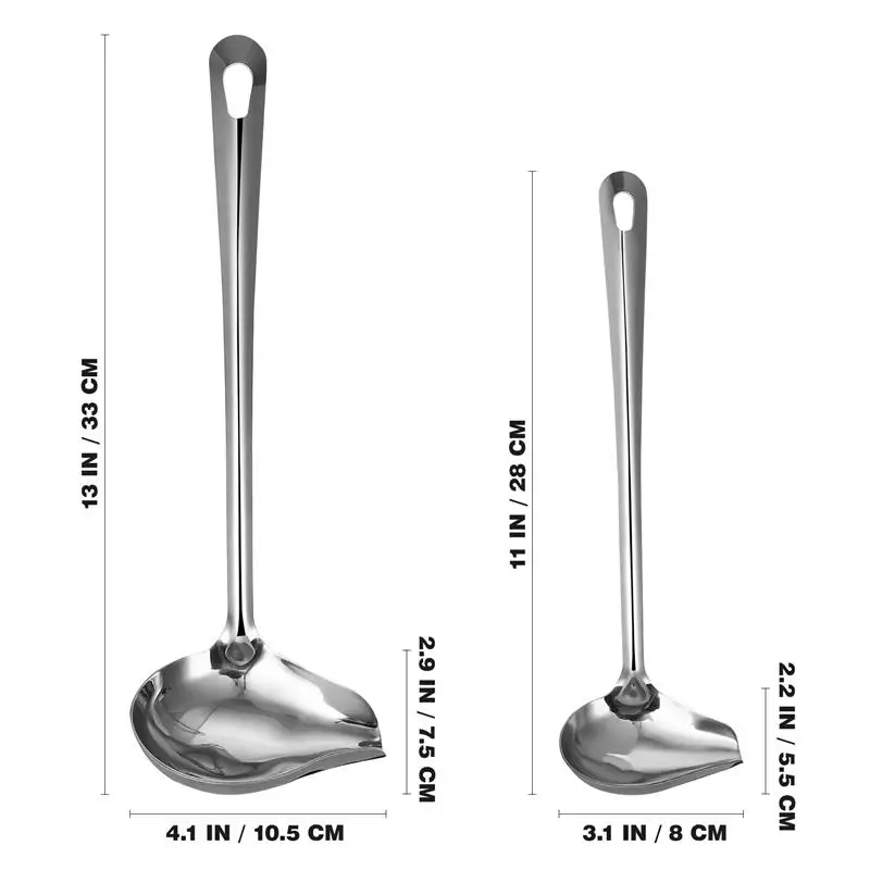 Stainless Steel Gravy Ladle With Spout - 4oz Serving Ladle With Heat-Proof Handle