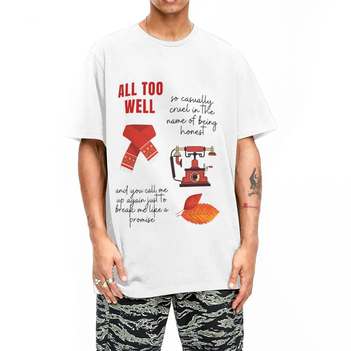 All Too Well Print T Shirts Men Women\'s Pure Cotton Awesome T-Shirt O Neck Tee Shirt Short Sleeve Clothing Printed