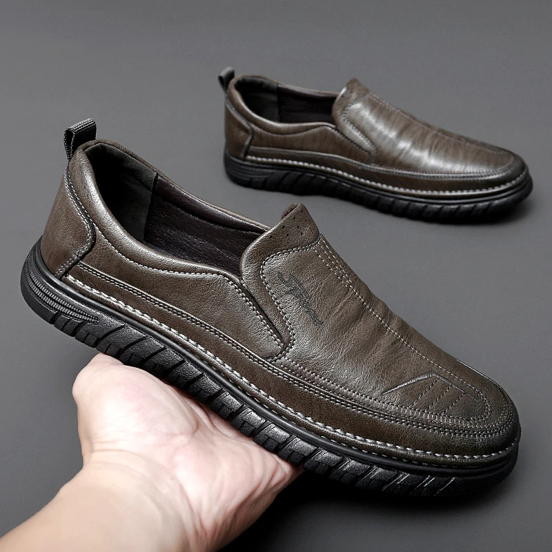 

Men's Slip-on Loafers Comfortable Soft Sole Breathable Business Casual Shoes Anti-slip Outdoor Driving Shoes-WC887