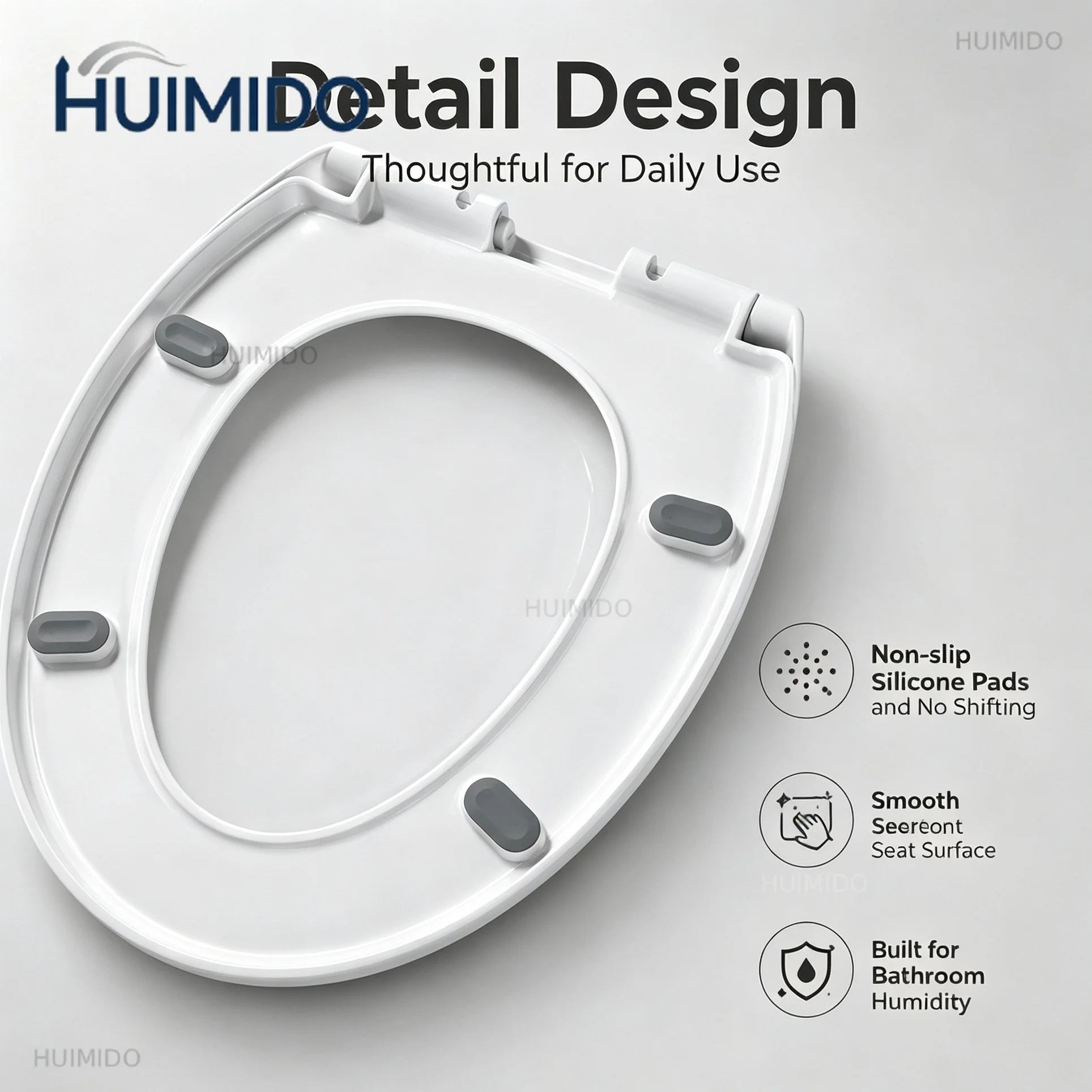 Slow Close Toilet Seat V-Shape Soft Closing Quick Release Easy Clean PP Toilet Lid Anti Slam Durable Bathroom Seat Replacement