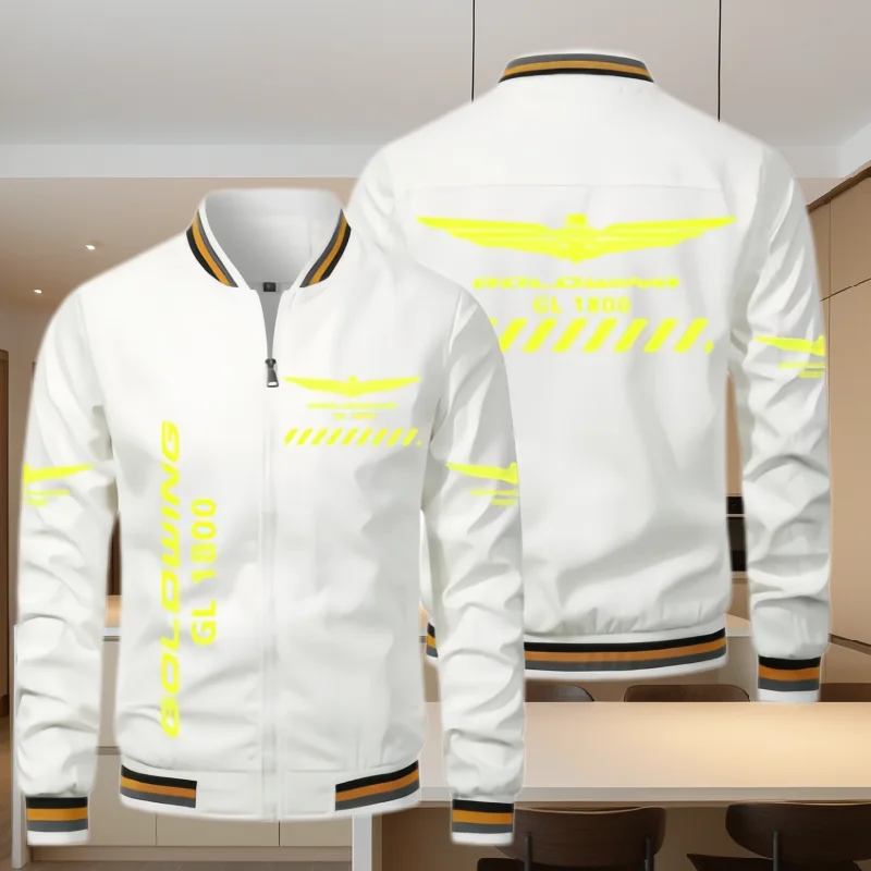 

Honda Motorcycle Gold Wing GL1800 Print Jacket Biker Racing Team Custom Bomber Jacket Oversized Windbreaker Honda Men Clothing
