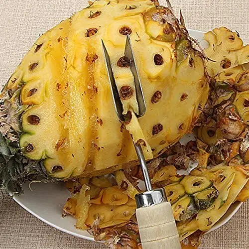 V-shaped stainless steel pineapple cutter pineapple eye peeling knife fruit seed removal tool 17cm 1x Peeling Tool - Image 4