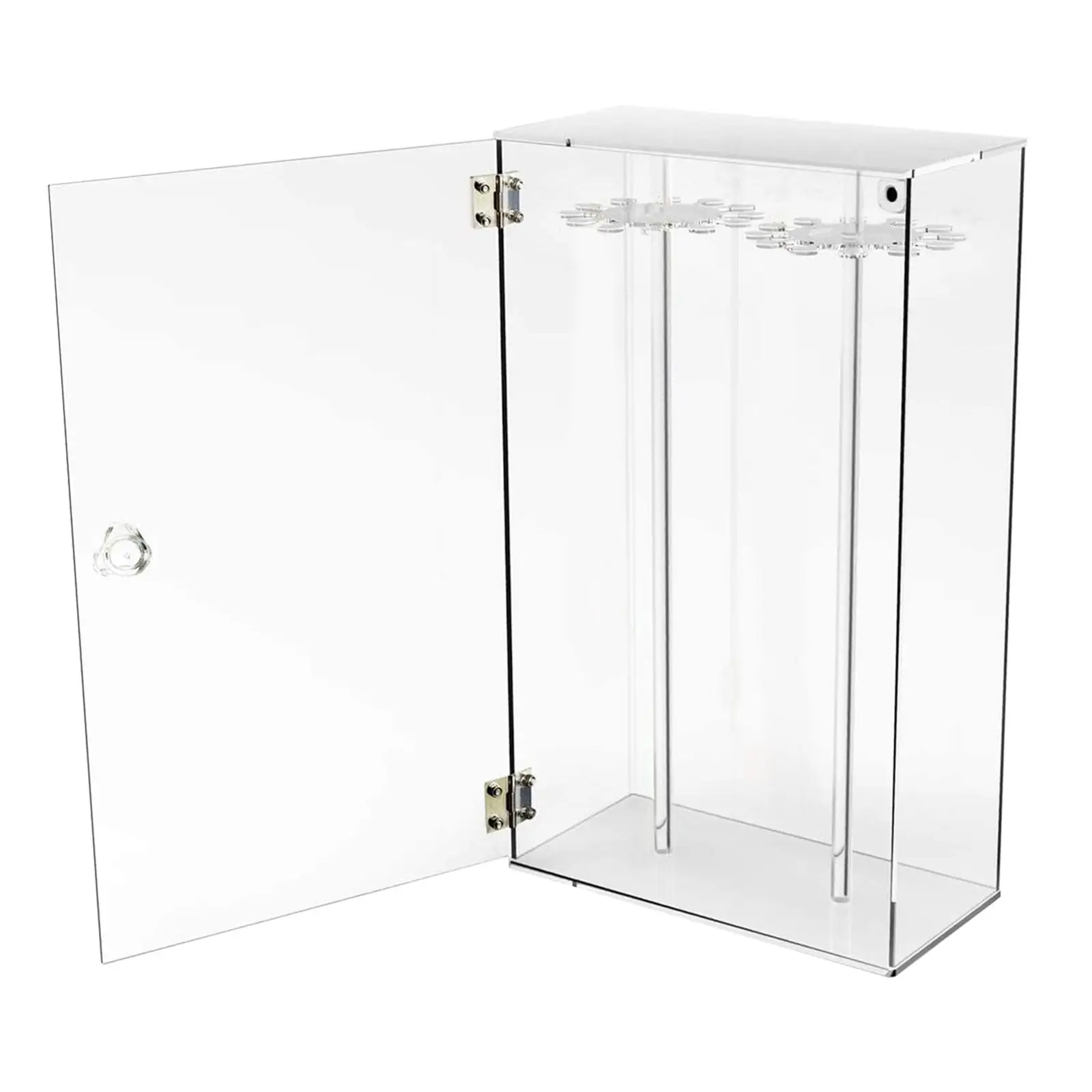 Clear Necklace Storage Box Display Stand 24 Hanging Hooks Freestanding Rotation Storage Multipurpose Rotatable Case for Wardrobe