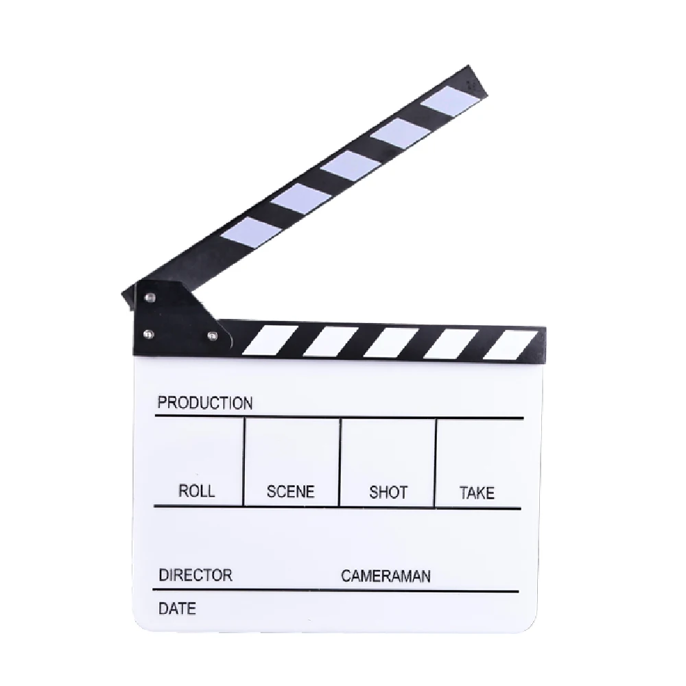 E-IMAGE ECB-03 Clapperboard Akrilik Profesional untuk Adegan Film Aksi, Clapperboard Sutradara