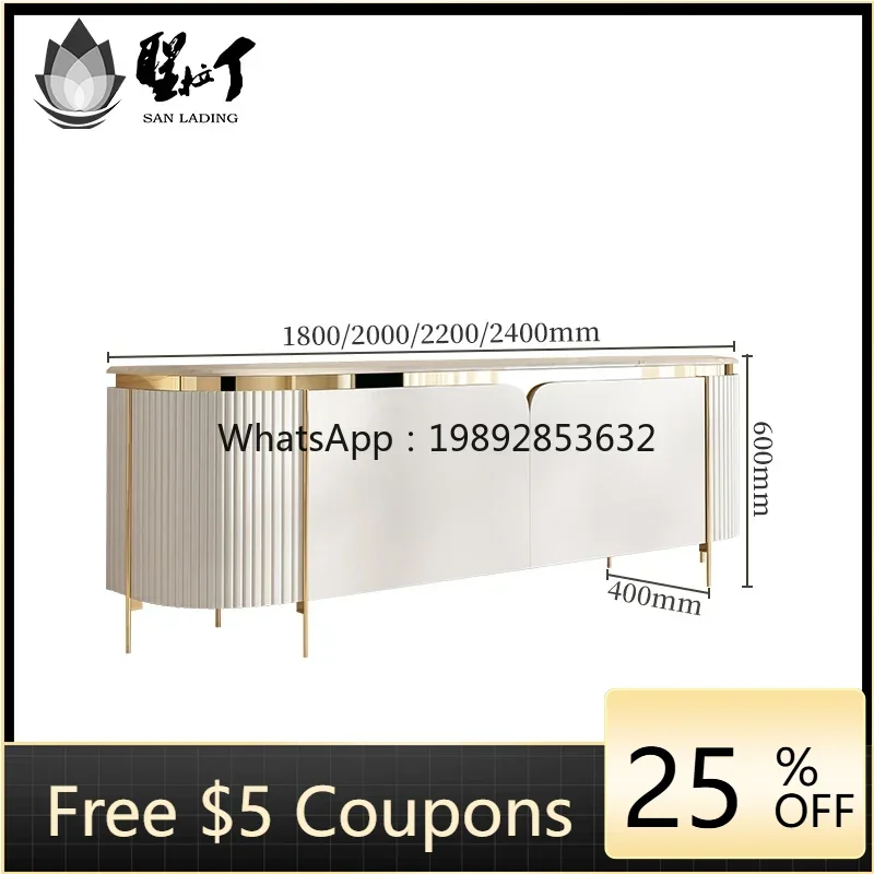 

Marble TV Cabinet Tea Table Combination Simple Modern Living Room Bedroom New TV Floor Cabinet Solid Wood