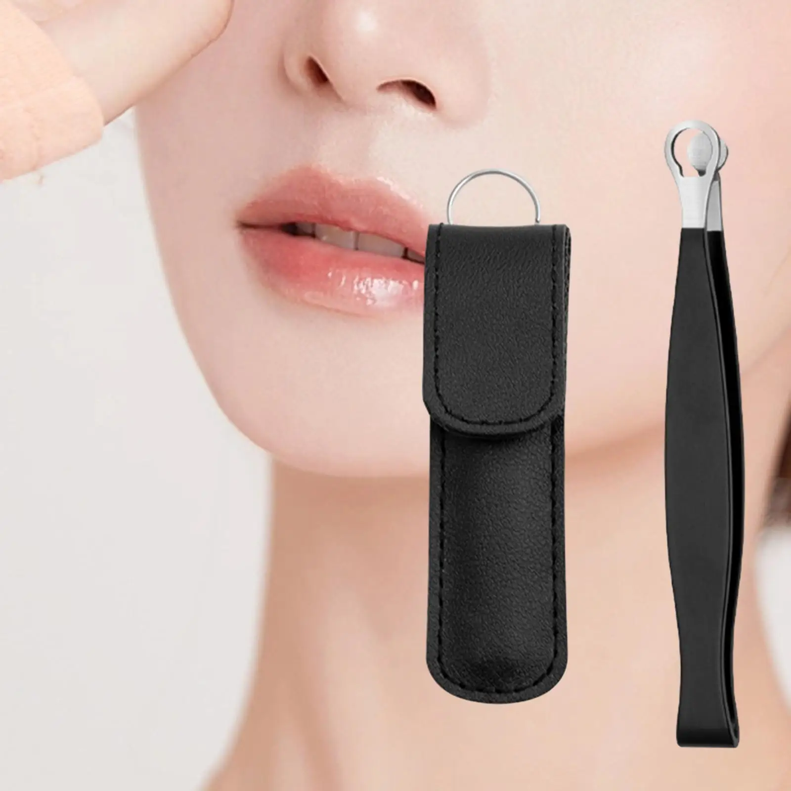 Pinzette per peli del naso Manico ergonomico Trimmer in acciaio inossidabile Pinzette portatili di precisione per la depilazione dell'orecchio del sopracciglio del viso