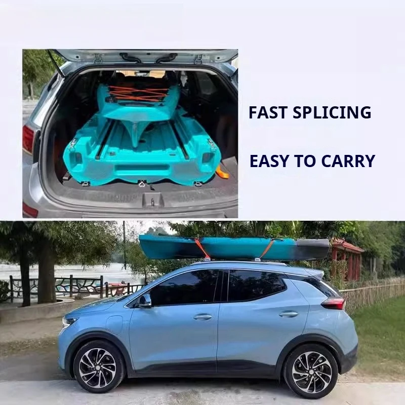 Modular Kayak Canoe w/Pedal & Electric Drive, Fishing Boat Adjustable Seat Hard Shell Portable Roll-Molded Raft