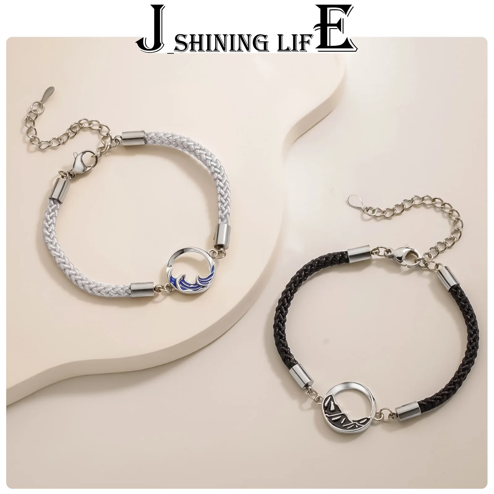 Браслет для пары, 2 шт., гора и море с поклонниками вечной любви и уникальный браслет в стиле пары в качестве рождественских подарков