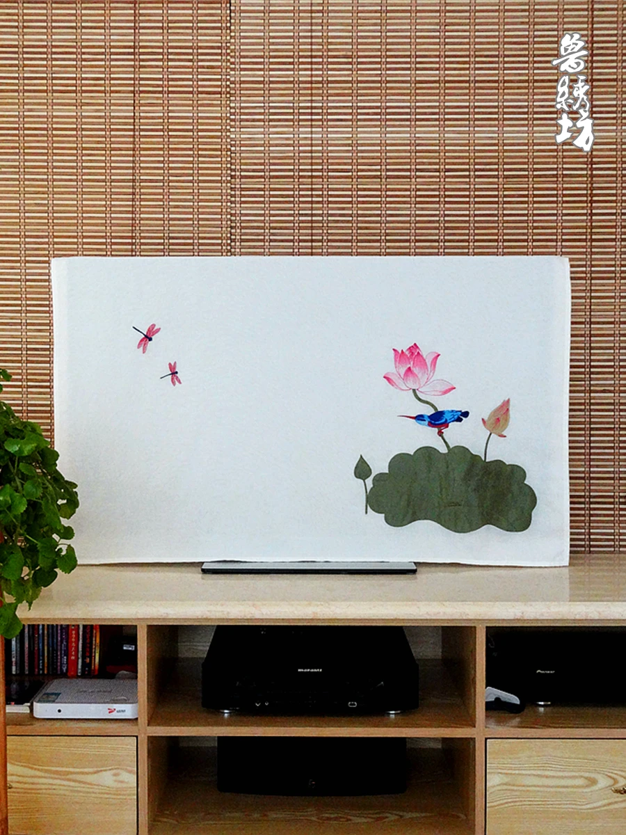 

Luxury Double Layer Embroidered TV Cover Cloth Artistic Full Protection for 32 43 55 60 65 Inch Televisions Dust Proof